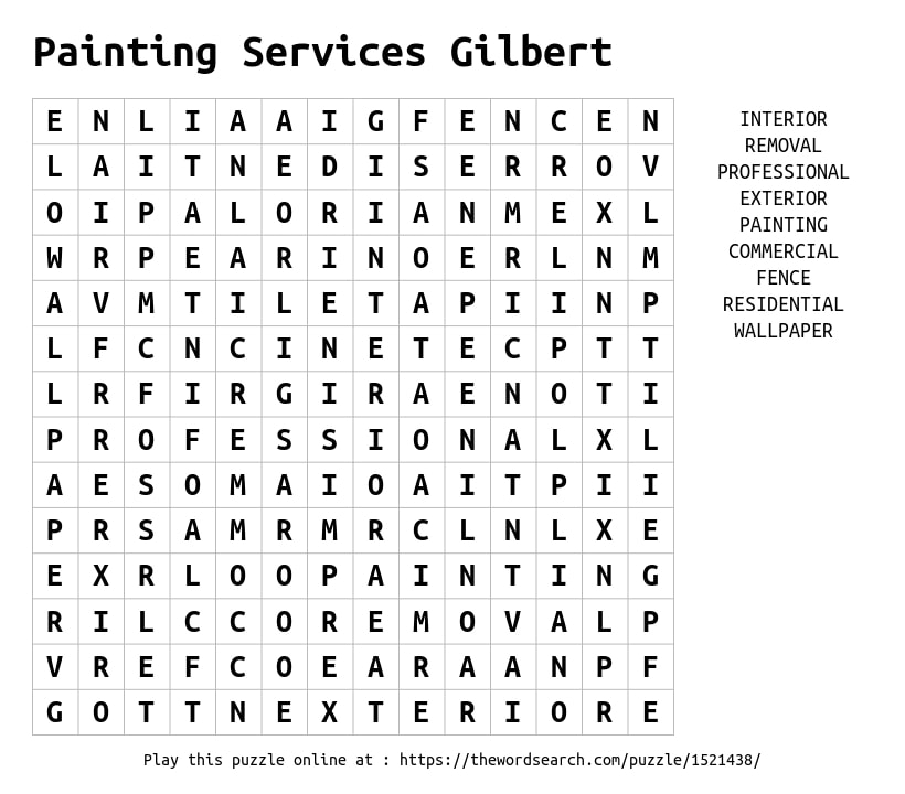 painting services gilbert word search